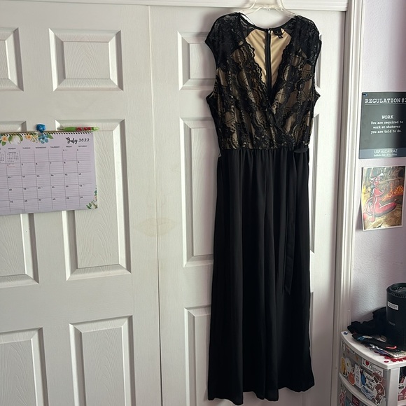Worthington Floral Lace Bodice Black Jumpsuit Size XXL - Picture 3 of 6